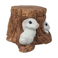 1979 Holland Mold Hand Painted Rabbit Tree Stump Dish