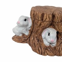 1979 Holland Mold Hand Painted Rabbit Tree Stump Dish