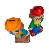 1975 Happy and Sad Ceramic Clown Banks Pair