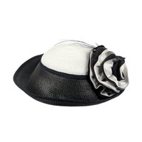 Vintage 'Jody G for Sylvia' Black and White Straw Ladies Hat