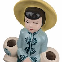 Vintage Weil Ware Asian Figurine Wall Candle Holders