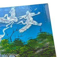 Vintage Mother of Pearl Crane Inlay Panel