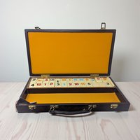 Vintage 84-Piece Strategy Tile Game in Wooden Case