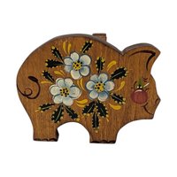 Vintage Handpainted Wooden Pig Clip
