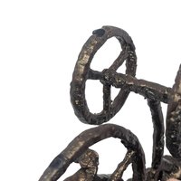 Vintage Brutalist Metal Man on Tricycle Figure