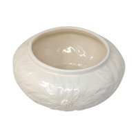 1997 Hand Made Cream Ceramic Floral Planter