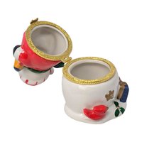 Vintage Ceramic Snowman Holiday Trinket Box