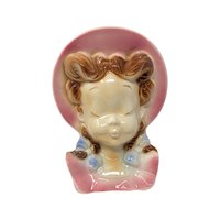 Vintage Royal Copley Lady Head Wall Pocket Planters