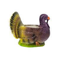 Vintage PR Handpainted Ceramic Turkey Planter
