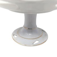 Vintage Reticulated Porcelain Fruit Pedestal Dish