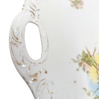 Vintage Handled Ceramic Floral Serving Plate