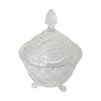 Vintage Serpentine Pattern Crystal Candy Dish