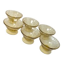 Federal Glass Madrid Amber Sherbet Set