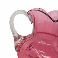Antique Cranberry Glass Pitcher – Victorian Hand Blown Art Glass Tableware