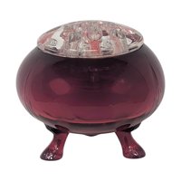 Vintage Viking Glass Ruby Red Flowerite Flower Frog