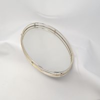 Vintage Gold Rimmed Mirrored Dresser Tray