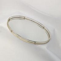 Vintage Gold Rimmed Mirrored Dresser Tray