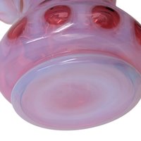 Fenton Cranberry Coin Dot Vase