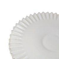Fenton Silver Crest Ruffled Platter – Vintage White Art Glass Serving Dish