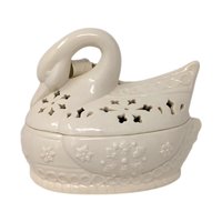 Vintage Ceramic Christmas Swan Bowl