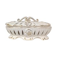 Vintage Ivory and Gold Reticulated Trinket Dish