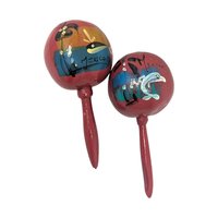 1970s Handpainted Mexican Maracas Pair