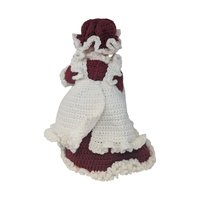 1980s Crochet Dressed Plastic Santa and Mrs. Claus Dolls