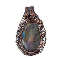 Handmade Labradorite Copper Wire Wrapped Pendant