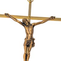 Vintage 10-Inch Gold Tone Metal Wall Crucifix INRI