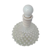 Vintage Fenton Wrisley White Milk Glass Hobnail Gardenia Cologne Bottle