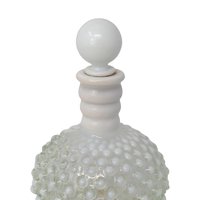 Vintage Fenton Wrisley White Milk Glass Hobnail Gardenia Cologne Bottle