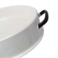 Vintage White Enamel Roaster Pan and Cups