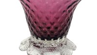 1950s Fenton Cranberry Glass Basket – Mid-century Art Glass Centerpiece