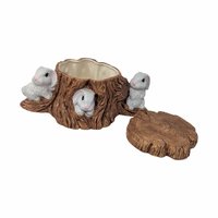 1979 Holland Mold Hand Painted Rabbit Tree Stump Dish