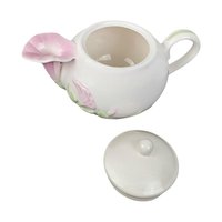 Vintage Morning Glory Teapot & Victorian Style Paper Fan