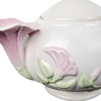 Vintage Morning Glory Teapot & Victorian Style Paper Fan