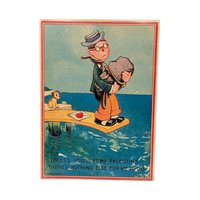 Antique German Litho Dark Valentine Postcard