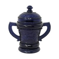 Vintage Cobalt Blue Glass Sugar Bowl