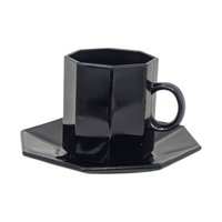 Vintage Arcoroc Octime Black Glass Coffee Set