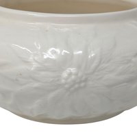 1997 Hand Made Cream Ceramic Floral Planter