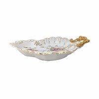 Vintage Arnart Floral Scalloped Bowl with Gold Edge