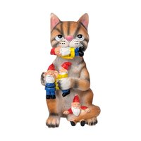 Vintage Resin Cat and Gnomes Figurine