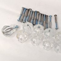 Vintage Glass Drawer Pulls Set of 10