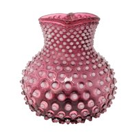 Cranberry Hobnail Glass Pitcher