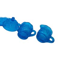 Westmoreland Blue Toy Sugar, Creamer and Butter Set