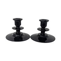 Vintage Black Amethyst Candle Set