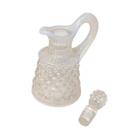 Vintage Fenton White Opalescent Hobnail Miniature Glass Cruet