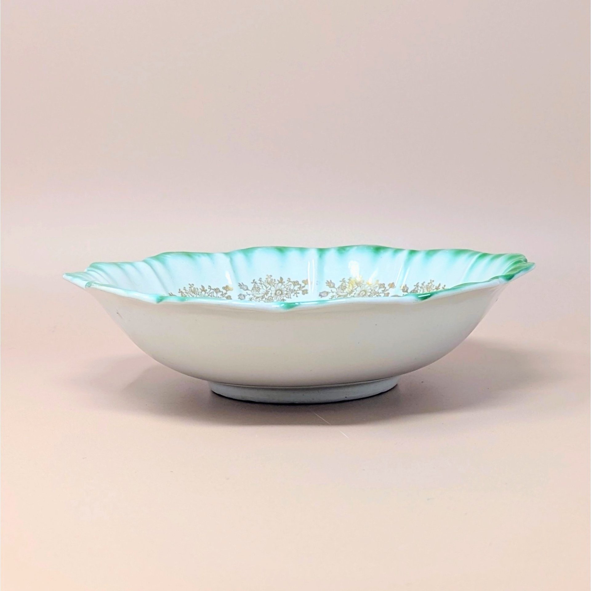 1900s Dresden China Scalloped Bowl 