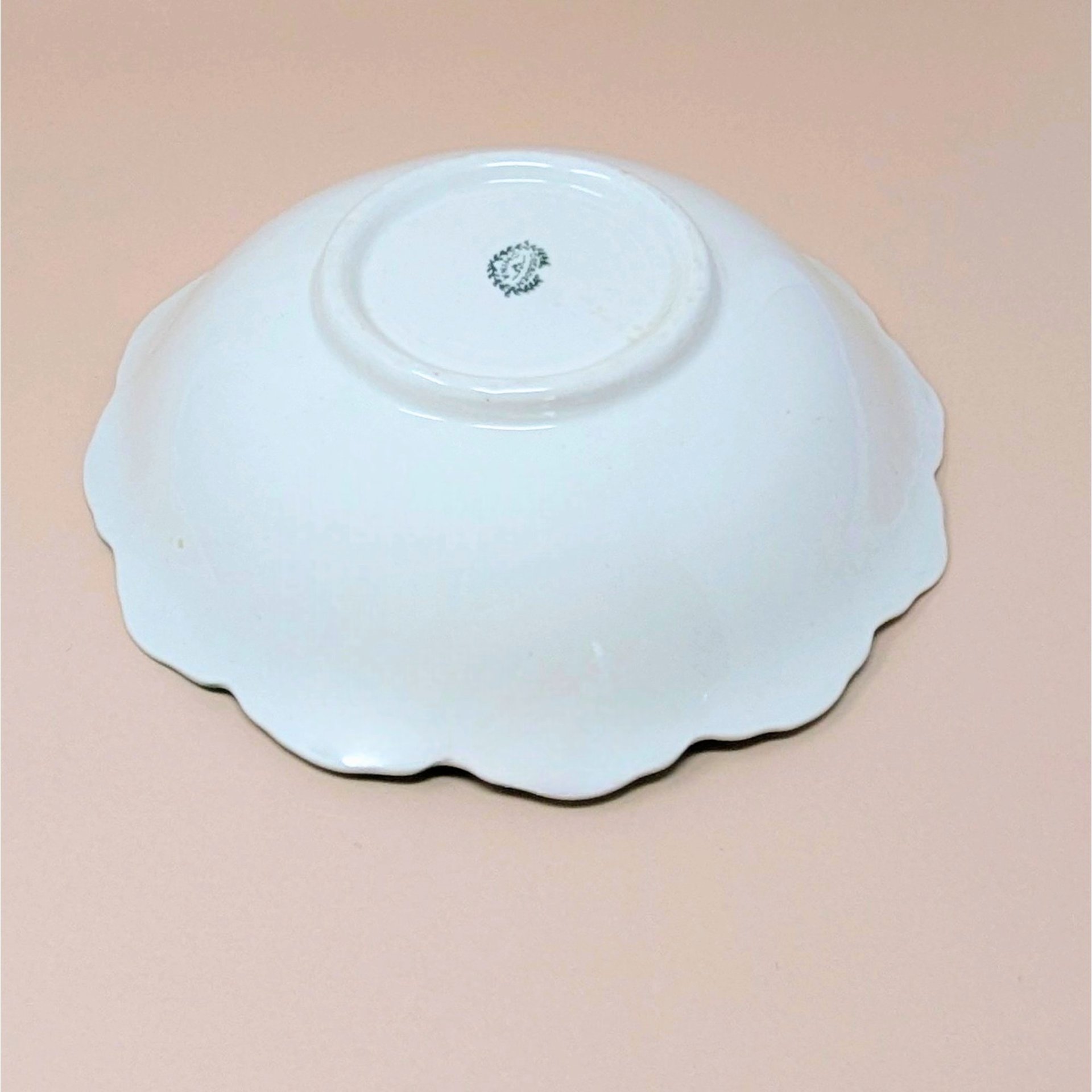1900s Dresden China Scalloped Bowl 