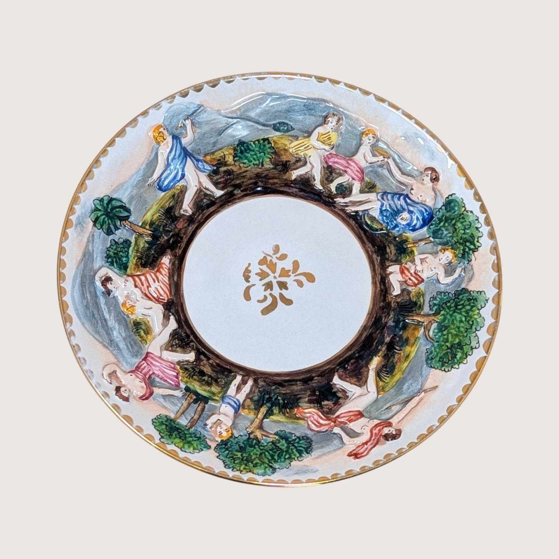 Mid-Century Capodimonte Artistic Cup & Saucer 